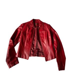 Red leather jacket!